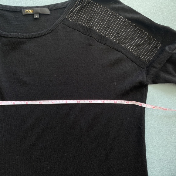 Maje extra fine wool top with lace detail - Picture 5 of 9